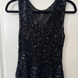 Whistles Black Sequin Blouse